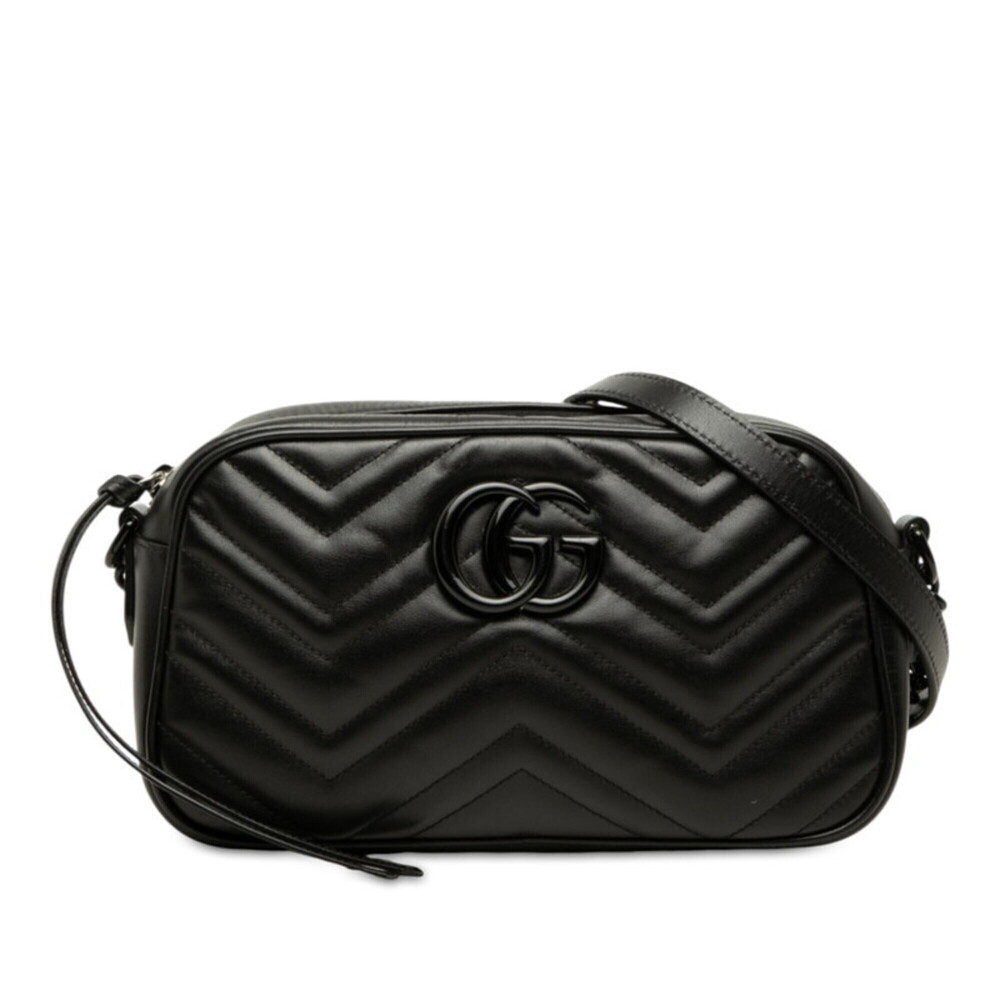 Gucci GG Marmont Crossbody Chain Shoulder Bag 447682 Black Leather Women's GUCCI
